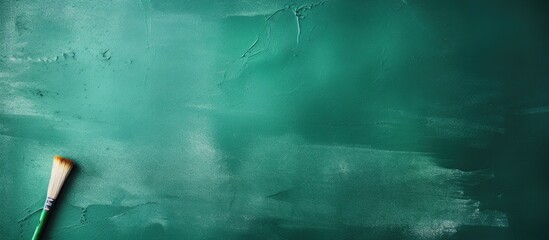 Aufkleber - Hand holding brush erase on green chalkboard. Website header. Creative Banner. Copyspace image
