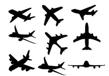 Collection Of Hand Drawn Airplane Silhouettes