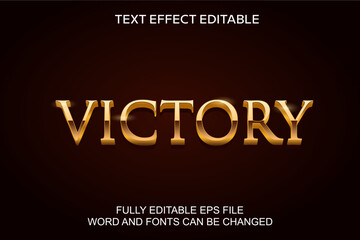 Canvas Print - VICTORY TEXT EFFECT GOLD STYLE  3D VECTOR