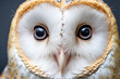 Common barn owl Tyto albahead  head close up