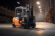 © Ivan - Forklift loader with warehouse. Industrial background. Copy space