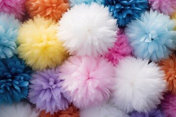 Poster - A close-up view of a bunch of fluffy flowers. Perfect for adding a touch of nature to any project