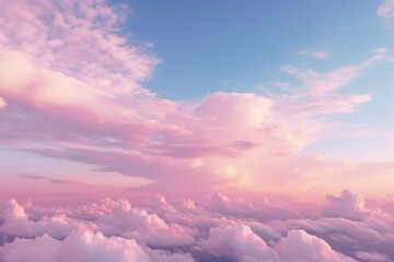 Poster - A captivating aerial view of the sky and clouds as seen from an airplane. Perfect for travel or aviation-related projects
