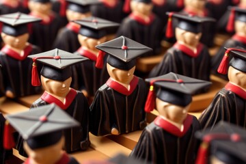 Poster - Group of graduation figurines up close. Perfect for educational and celebratory projects