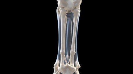 Poster - A detailed view of a skeleton's leg. Perfect for educational materials or Halloween-themed designs