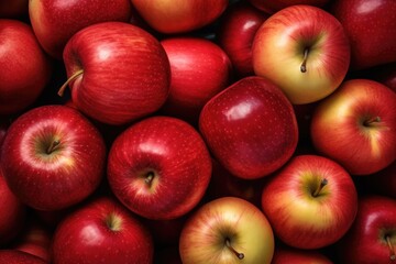Aufkleber - A pile of red and yellow apples stacked on top of each other. Perfect for food-related projects and autumn-themed designs