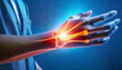 X-Ray Insight Visualizes Wrist Pain Symptoms in Detail, Pain Points Expose X-Ray Insight into Wrist Discomfort. Generative AI