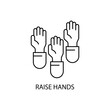 raise hands concept line icon. Simple element illustration. raise hands concept outline symbol design.