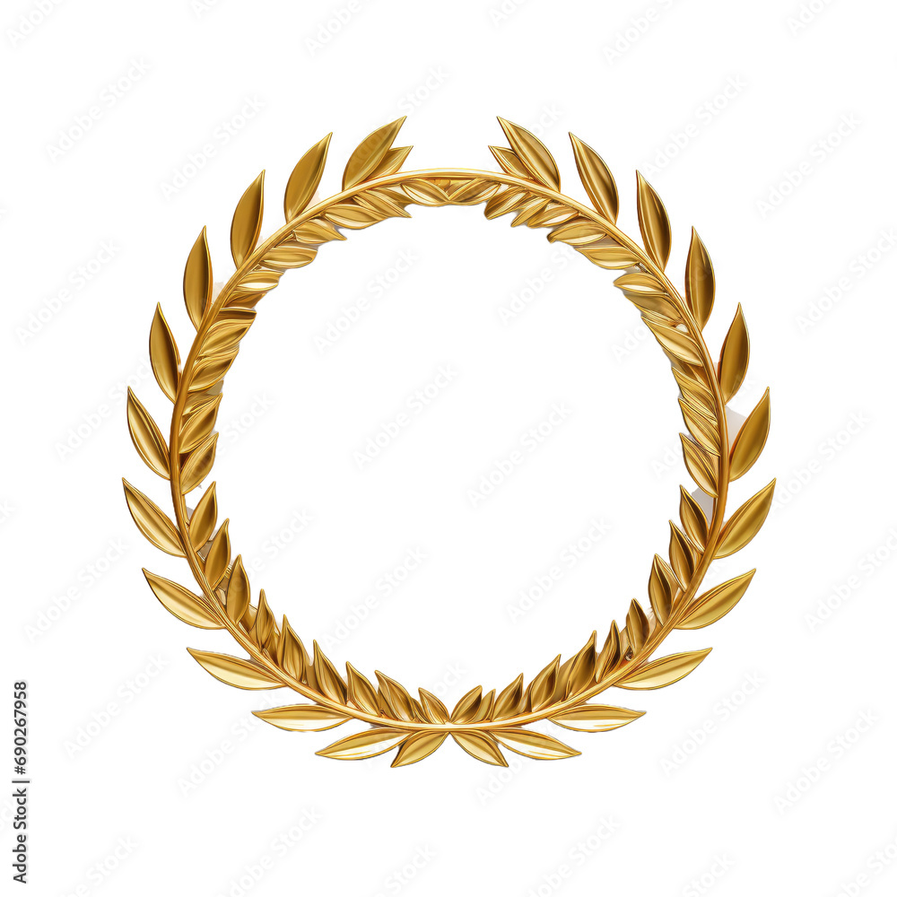 Golden laurel wreath isolated on white or transparent background Stock ...