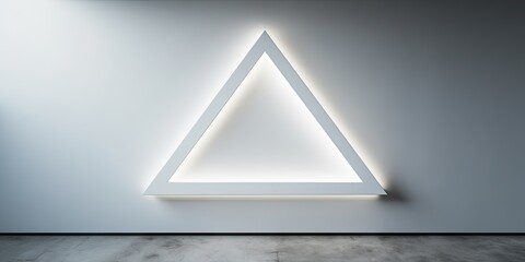 Poster - White triangular shapes adorn a sleek wall, creating a visually striking and contemporary backdrop