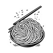 Noodle Icon hand draw black colour chinese logo symbol perfect.