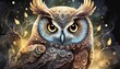 Magical majestic owl illustration