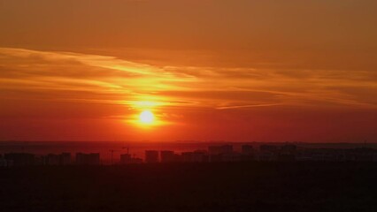 Wall Mural - The warm and gentle light of a summer sunset creates a peaceful atmosphere, time lapse.
