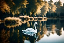 Swan In The Lake