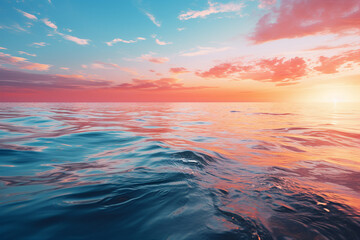 Poster - A depiction of a gradient horizon, showcasing a harmonious blend of colors reminiscent of a serene sunset.