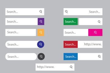 Poster - Search Bar for UI design icon and web site set of 11. Search Address and navigation bar icon. Collection of search  for websites.