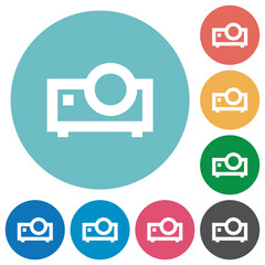 Poster - Multimedia projector outline flat round icons