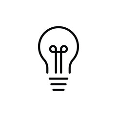 Fototapete - black bulb with checkmark like quick tip icon. flat stroke linear simple trend modern efficiency logotype design element isolated on white. concept of visionary info pictogram or conclusion symbol
