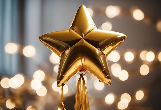 Gold star balloon for party and celebration