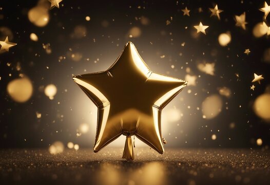 Gold star balloon for party and celebration