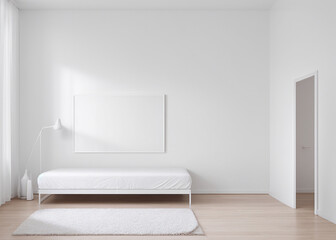 A minimalist with clean lines, bright room, pastel colors, this modern indoor space. 