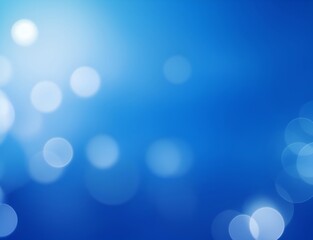 Blue bokeh background template. AI generated illustration