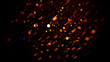 Blurred fire embers sparks on black background . Texture isolated overlays. Concept of particles, sparkles, flame and light.