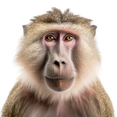 Wall Mural - Baboon monkey face shot isolated on transparent background