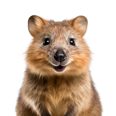 Wall Mural - Quokka face shot, isolated on transparent background