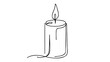 © artisttop - Continuous one line drawing candle burning flame.