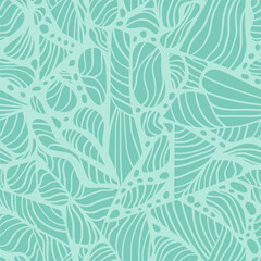 seashells inspired pattern in light turquoise blue. vector seamless pattern design for textile, fash