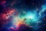 Fototapeta Kosmos - Colorful Space Galaxy Cloud Nebula, Starry Night Cosmos, Universe Science Astronomy, Supernova Background Wallpaper