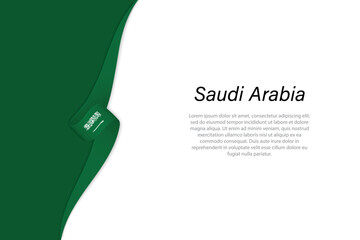 Wave flag of Saudi Arabia with copyspace background