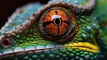 Close Up Of A Chameleon Eye