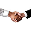 Business handshake isolated on white, transparent cutout
