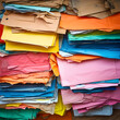 © PixelHD - Stacks of old colorful paper
