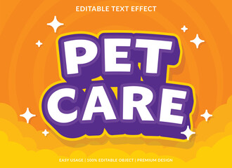 Poster - pet care editable text effect template use for business brand and logo design