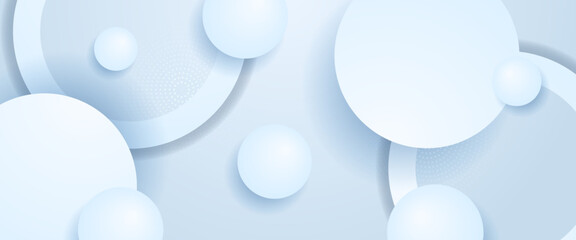 Wall Mural - White vector modern minimalist abstract banner with shapes. Minimalist 3d modern graphic design element for banner, flyer, card, or brochure cover