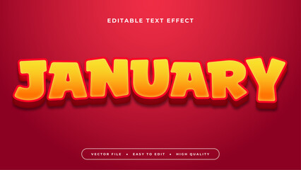 Poster - Red and yellow january 3d editable text effect - font style
