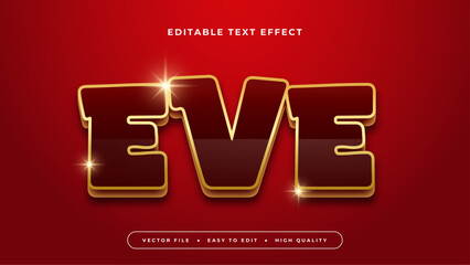Poster - Red and brown eve 3d editable text effect - font style