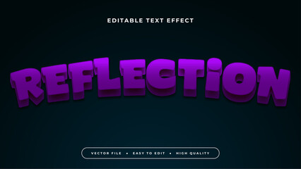 Poster - Black and purple violet reflection 3d editable text effect - font style