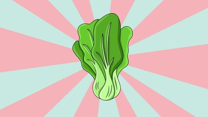 Sticker - Animated mustard greens icon with a rotating background