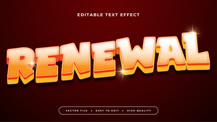 Poster - Red yellow and orange renewal 3d editable text effect - font style