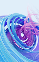 Poster - Flowing curve lines background, 3d rendering.
