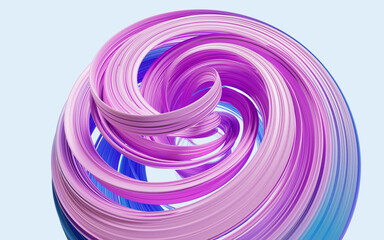 Aufkleber - Flowing curve lines background, 3d rendering.
