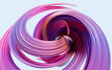 Poster - Flowing curve lines background, 3d rendering.