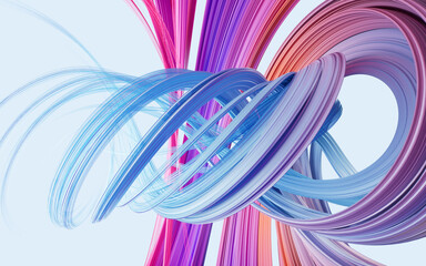 Poster - Flowing curve lines background, 3d rendering.