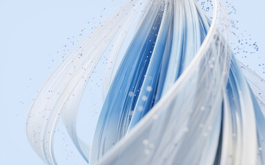 Poster - Flowing curves lines background, 3d rendering.