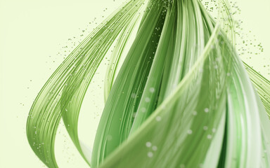 Poster - Flowing curves lines background, 3d rendering.