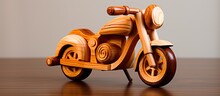 Decorative Wooden Mini Motorcycle, For Home Use.